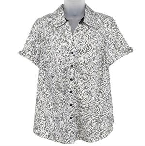 Lane Bryant Black and White Button Down Shirt